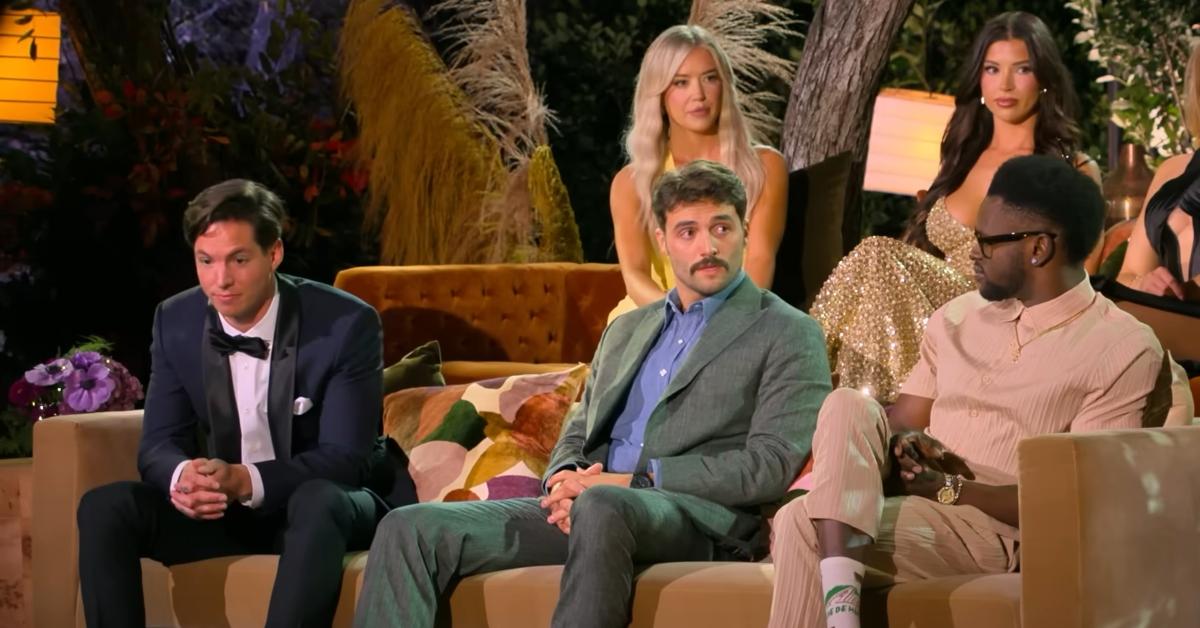 Joe and Kacie, along with other cast members on the Love is Blind reunion.