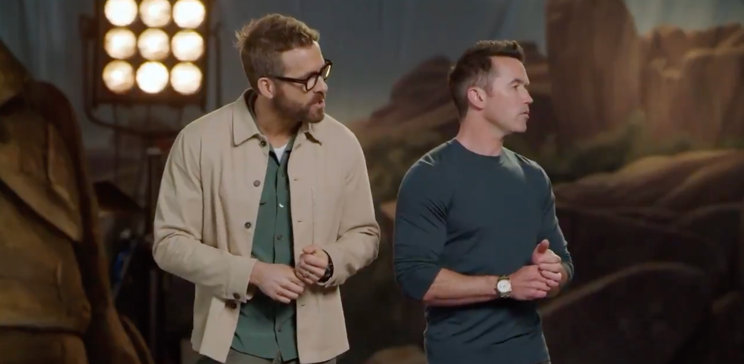 Ryan Reynolds and Rob McElhenney in 'Welcome to Wrexham' promo