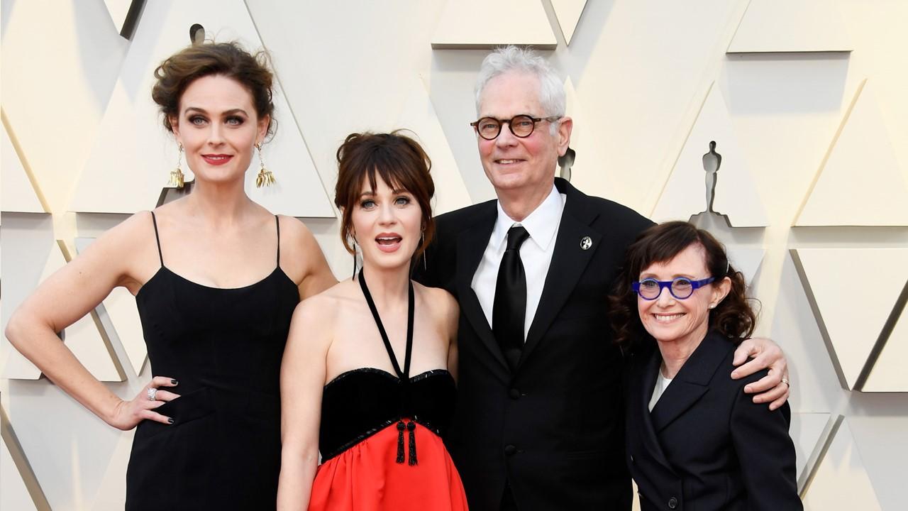 Zooey Deschanel avec ses parents et sa sœur lors de la 91e cérémonie annuelle des Oscars, le 24 février 2019. 