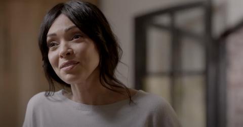 Angela Wheatley in the living room of her ex-husband.