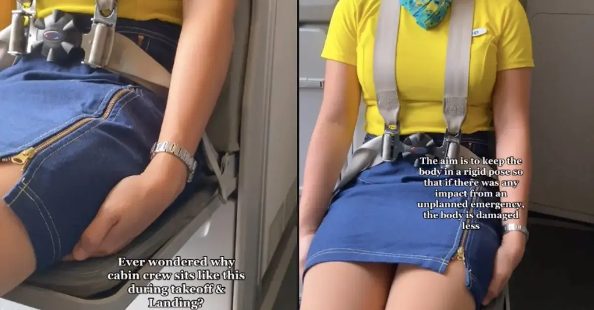 Why Do Flight Attendants Sit on Their Hands? Mystery Explained