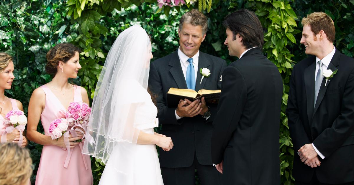 An outdoor wedding ceremony.