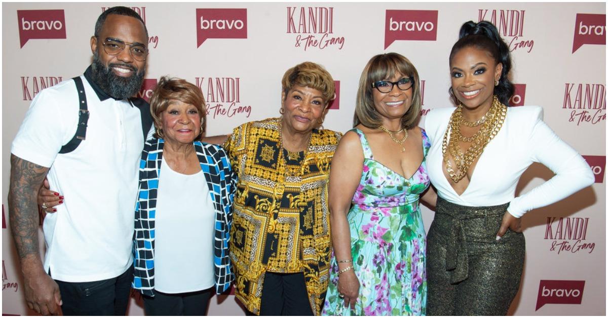 Kandi Burruss, her husband Todd Tucker, mother Joyce "Mama Joyce" Jones and aunts Nora Wilcox and Bertha Jones.