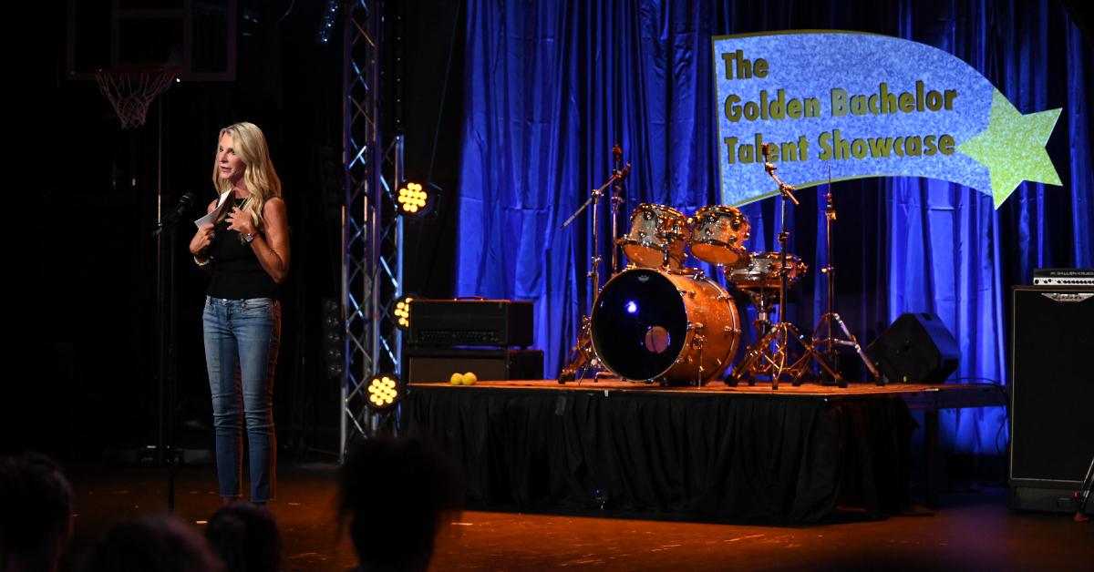 Joan Vassos performs during the first-ever "The Golden Bachelor Talent Showcase" during Season 1 of 'The Golden Bachelor'