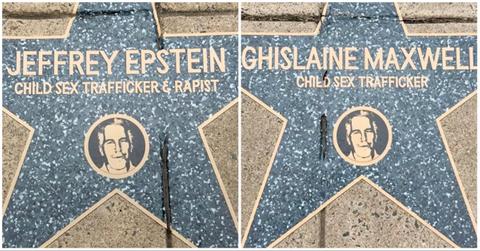 A Jeffrey Epstein Walk of Shame Display Appears in Washington, D.C.