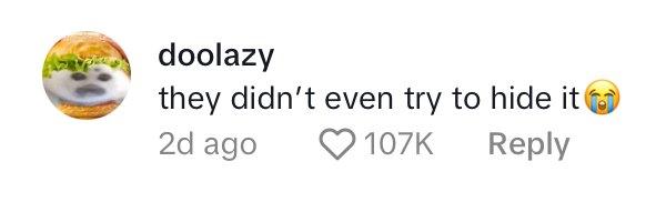 Comment on TikTok of student who claims their school used ChatGPT in yearbook.