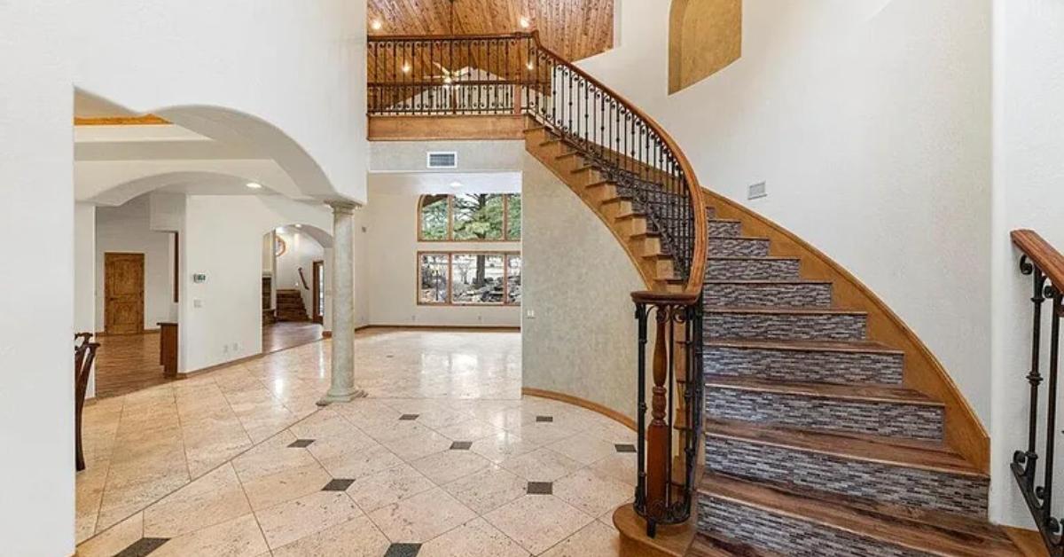 The staircase of Robyn and Kody's new home in Flagstaff.