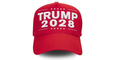 The Trump 2028 hat.