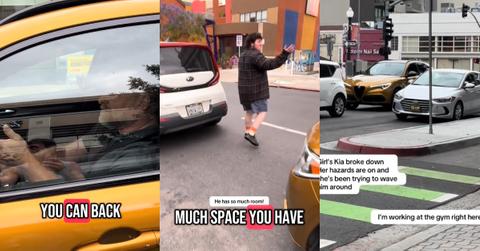 "Jerk" Driver Refuses to Go Around Stalled Car, Honks Forever