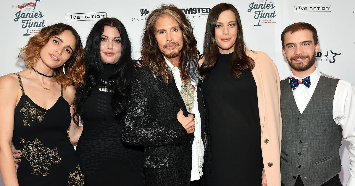 Chelsea Tyler, Mia Tyler, Steven Tyler, Liv Tyler and Taj Tallarico attend the Steven Tyler...Out On A Limb Benefit Concert 