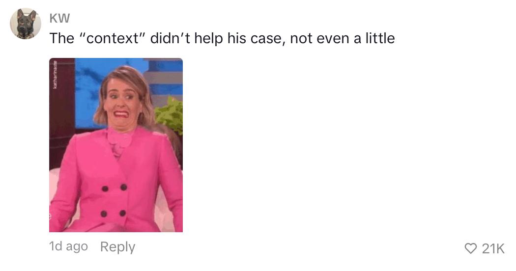 Comment on TikTok about boyfriend booking himself first class seat on flight.