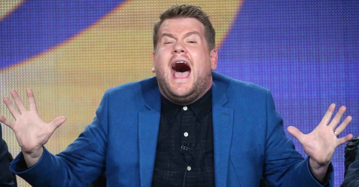 Host James Corden speaks onstage during 'The Late Late Show with James Corden''