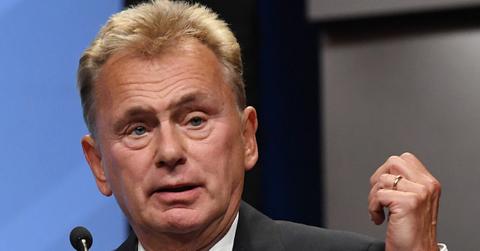Pat Sajak speaking into a mic.