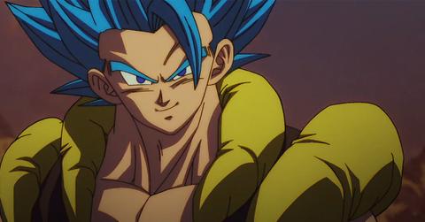 Gogeta smiles during his fight with Broly