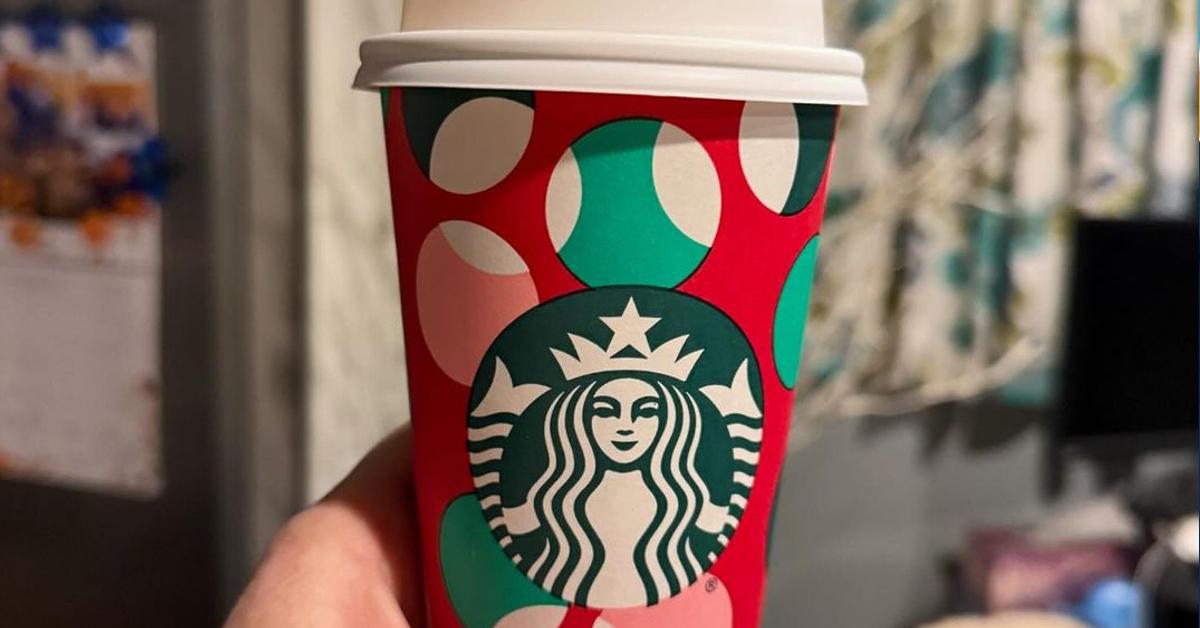 A photo of Starbucks' reusable red cup for Red Cup Day