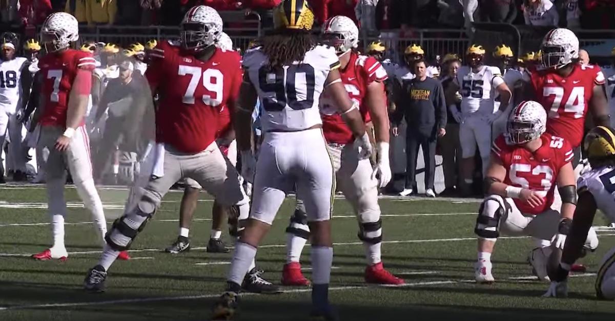 Connor Stalions on the sidelines of OSU v. Michigan game