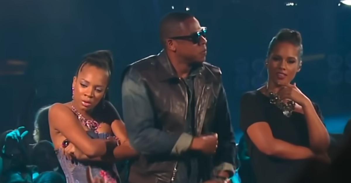 (l-r): Lil Mama, Jay Z, and Alicia Keys