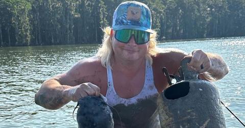 Stalekracker fishing wearing sunglasses and hat