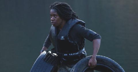Erin Jackson carrying tires on 'Special Forces: World's Toughest Test'
