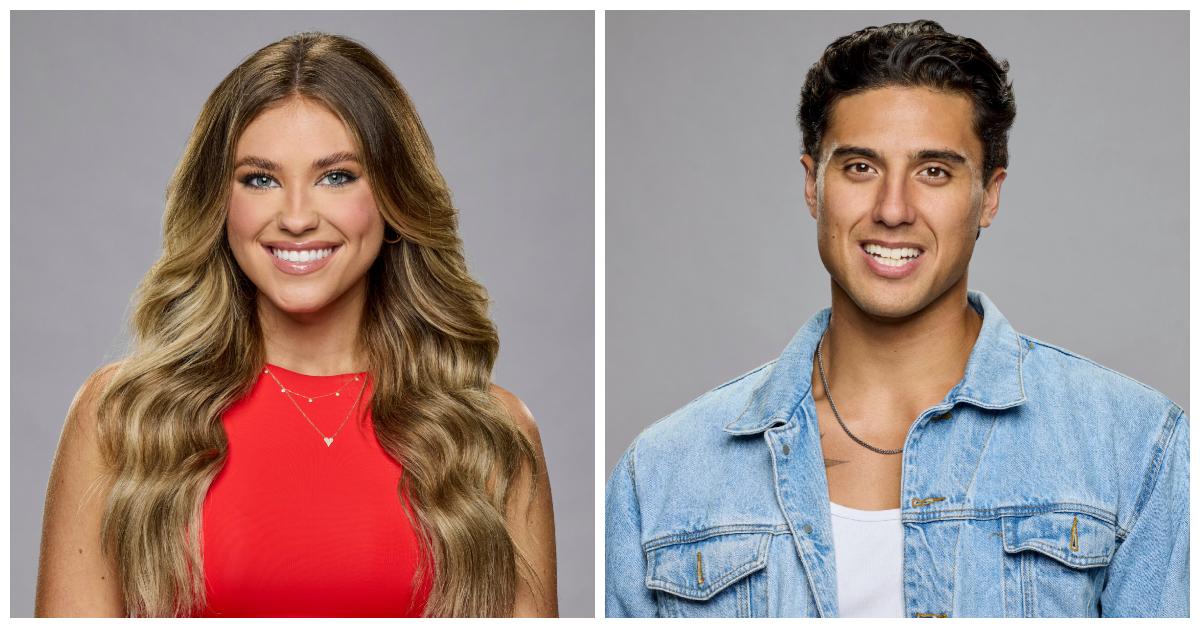 Makensy Manbeck and Matt Hardeman smile and pose in front of a gray background for their official 'Big Brother 26' portraits.