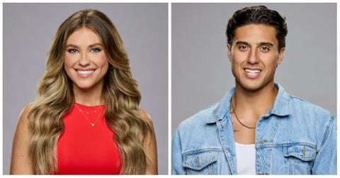 Makensy Manbeck and Matt Hardeman smile and pose in front of a gray background for their official 'Big Brother 26' portraits.