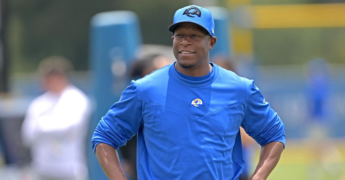 Raheem Morris during an off-season workout with the Los Angeles Rams. 