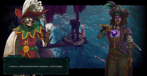 'Shadow Gambit: The Cursed Crew' Afia and Virgilio having a chat on The Marley.