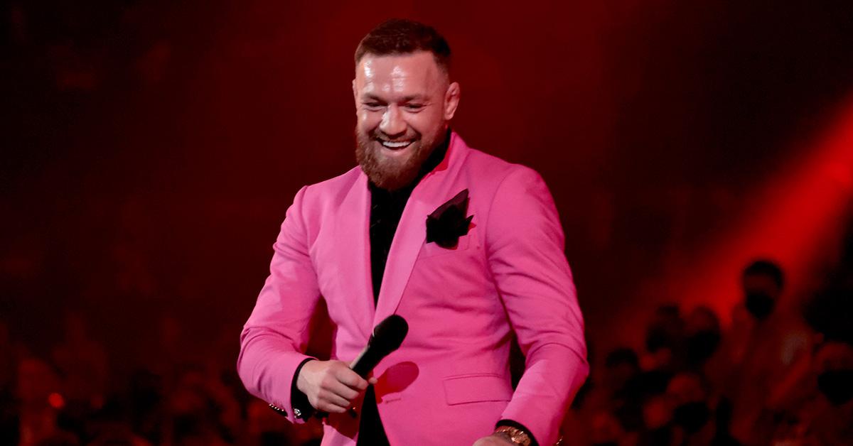 Conor McGregor in a pink suit at the VMAs.