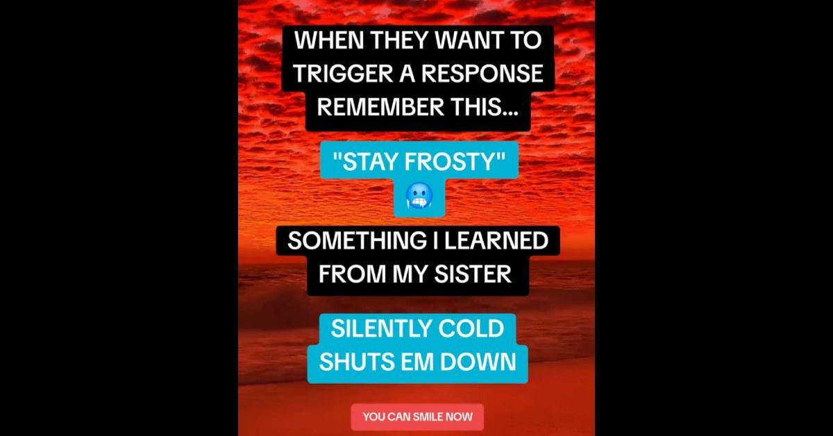 Someone writes "stay frosty" in their TikTok video.