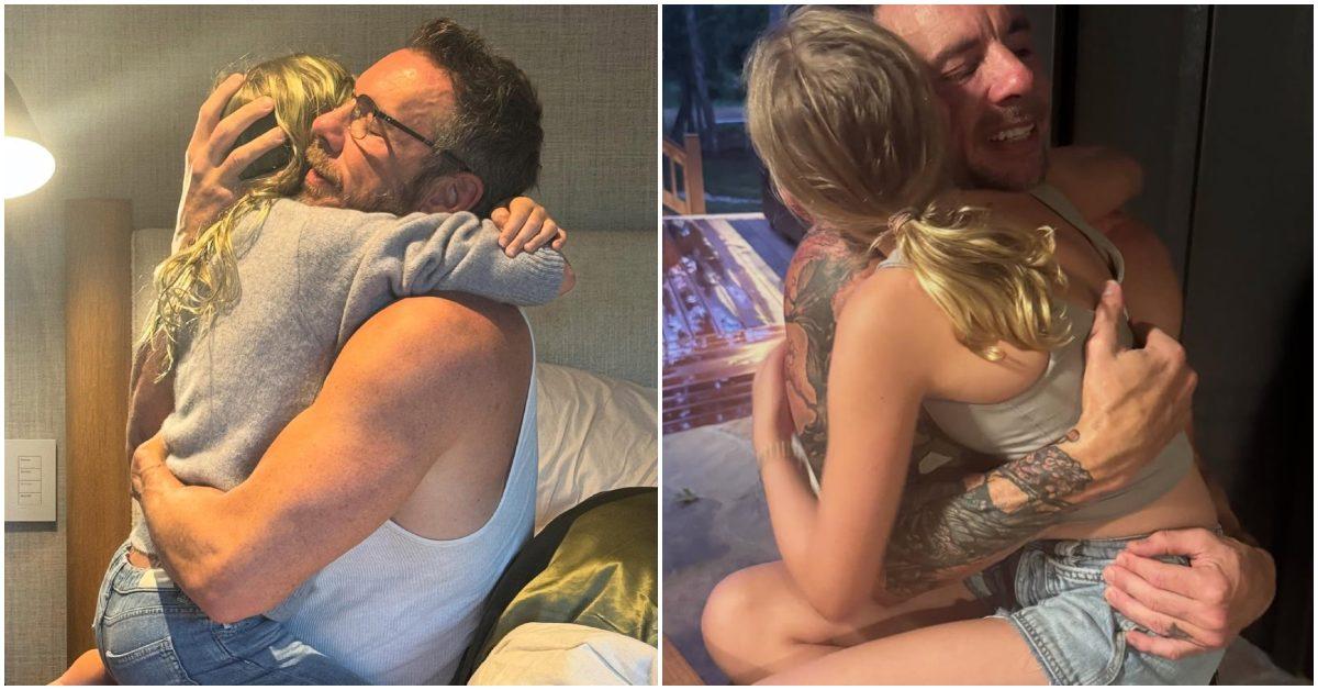Dax Shepard hugging his daughter.