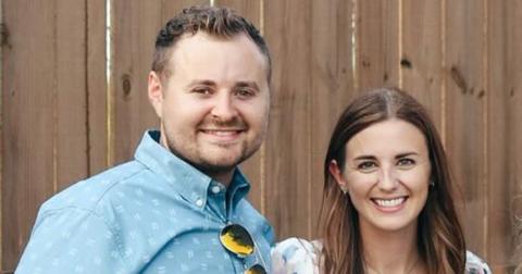 Katey and Jed Duggar at their gender reveal party for their twins.