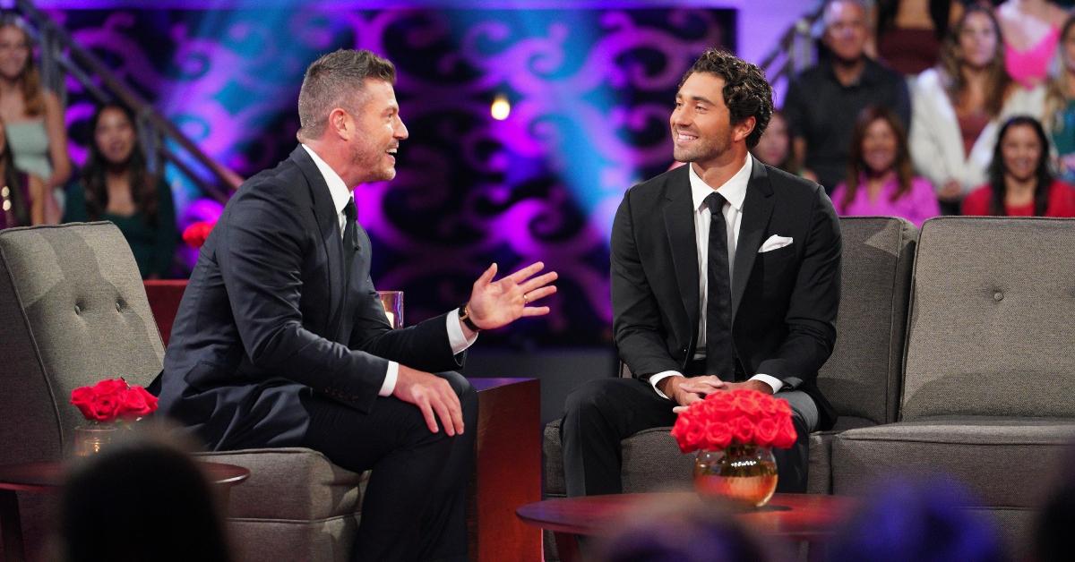 Jesse Palmer and Joey Graziadei during 'The Bachelorette' Season 20 "After the Final Rose" special.