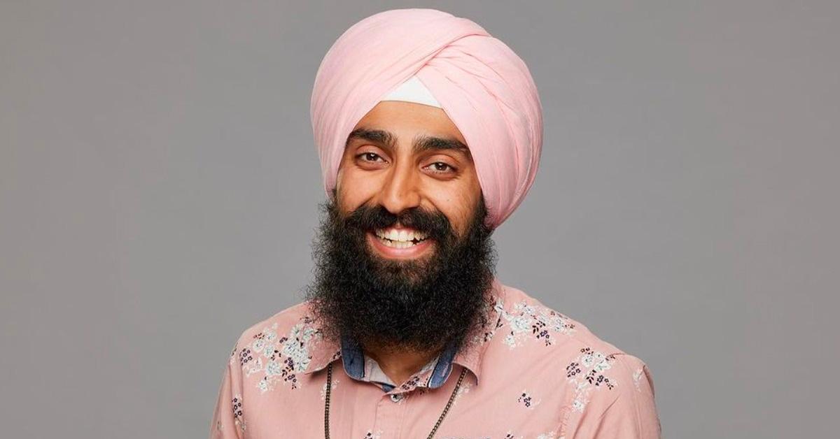 Jag Bains in a pink shirt for his 'Big Brother' portrait. 