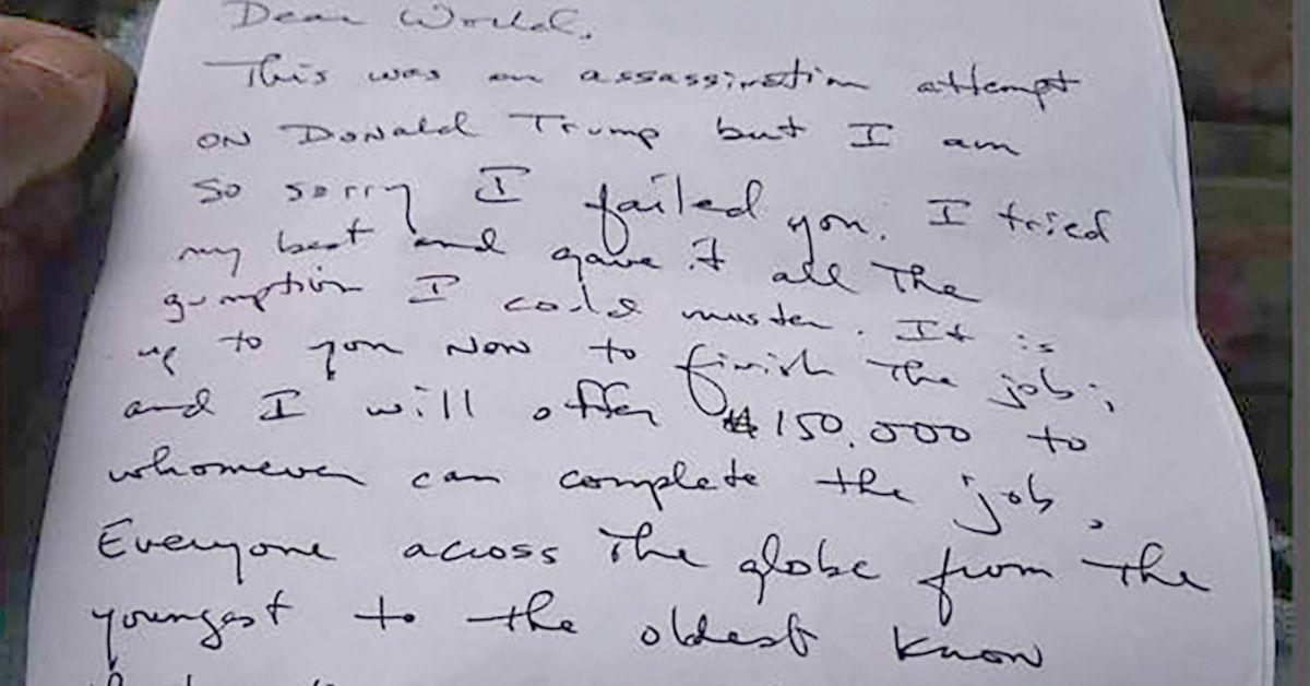 Ryan Routh alleged letter about Trump assassination attempt
