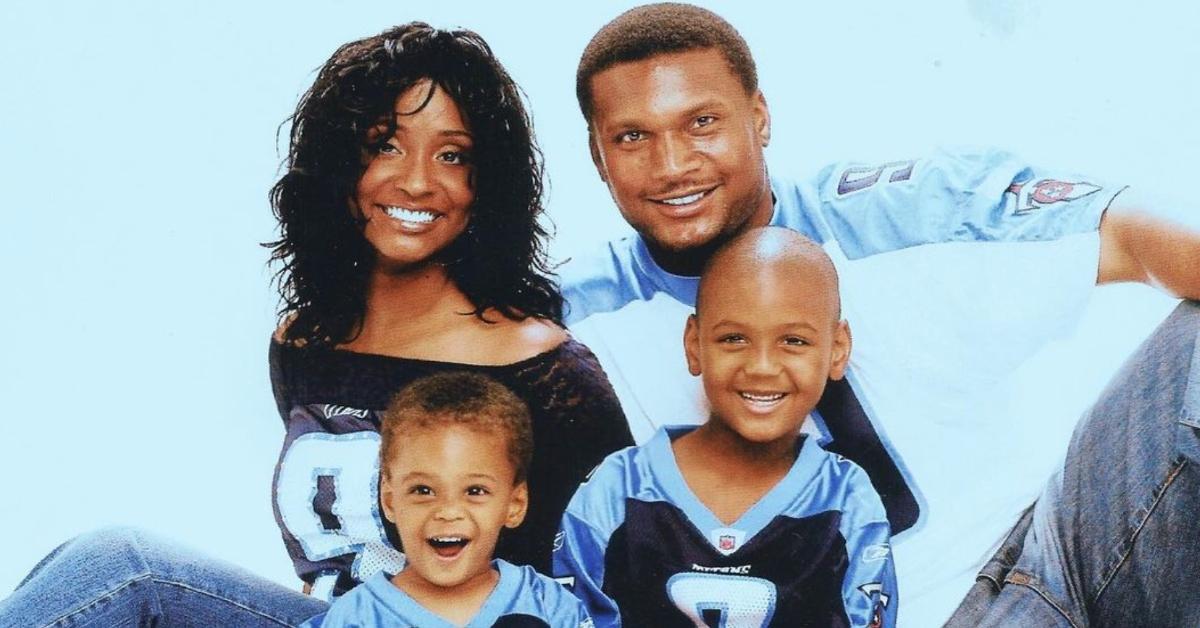 Steve McNair with wife Mechelle and sons Trent and Tyler in an old photo