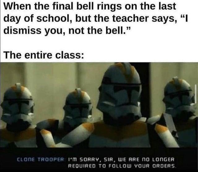 star wars last day of school meme