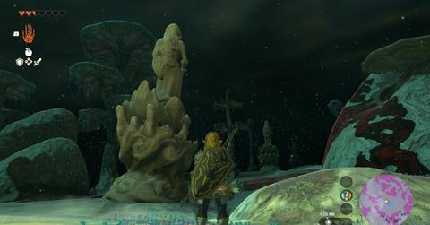 'Tears of the Kingdom' Link exploring an underground area.