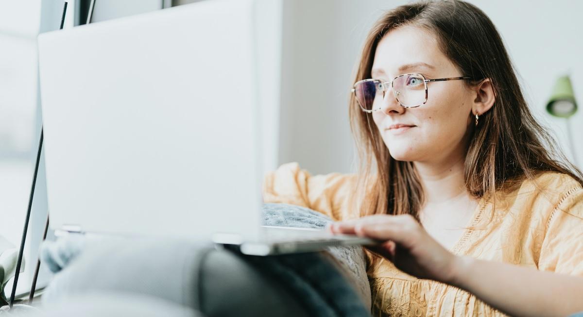 woman searching online