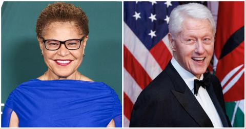 Los Angeles Mayor Karen Bass and President Bill Clinton.