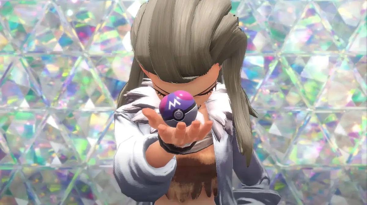 'Pokémon Scarlet and Violet' Professor Sada holding a Master Ball.