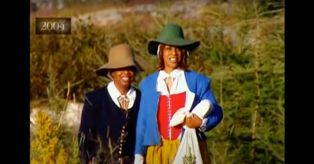 Gayle and Oprah spend time at the 'Colonial House' set in Maine.