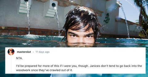 neighbor tells man to stop swimming in his own pool