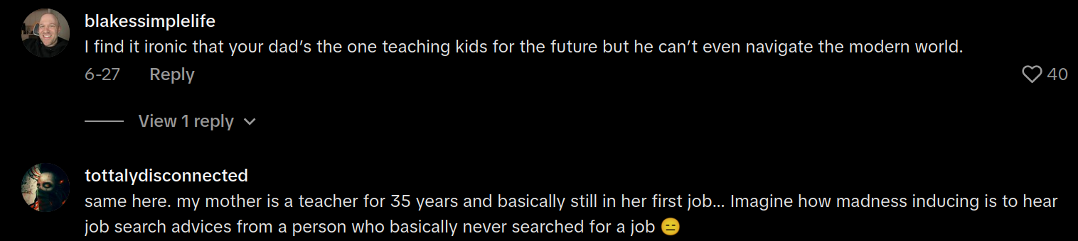 dad learns how hard job market is