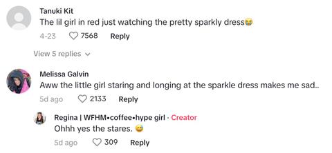 Comments about little girl in red