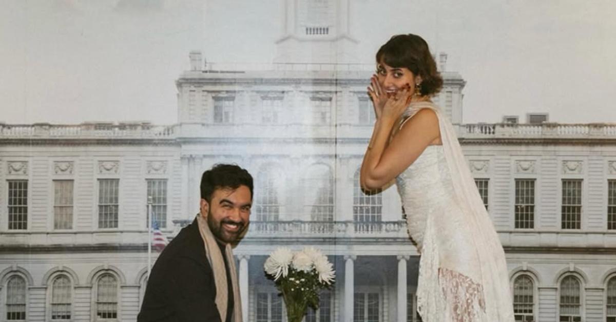 (l-r): Zohran Mamdani and his wife, Rama Duwaji