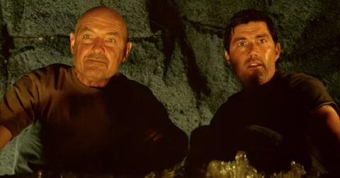 The Man in Black as Locke with Jack at the heart of the island on Lost