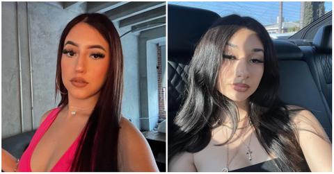 Meche and Tessa's selfies side-by-side.