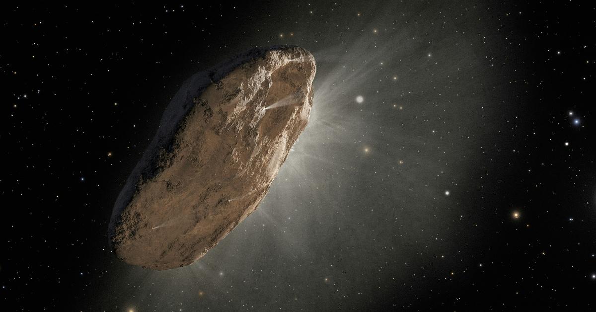 Artist's rendering of an asteroid in space