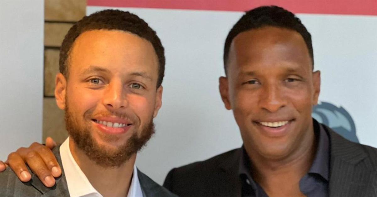 Steph Curry and Shaka Hislop at Howard University in 2019. 