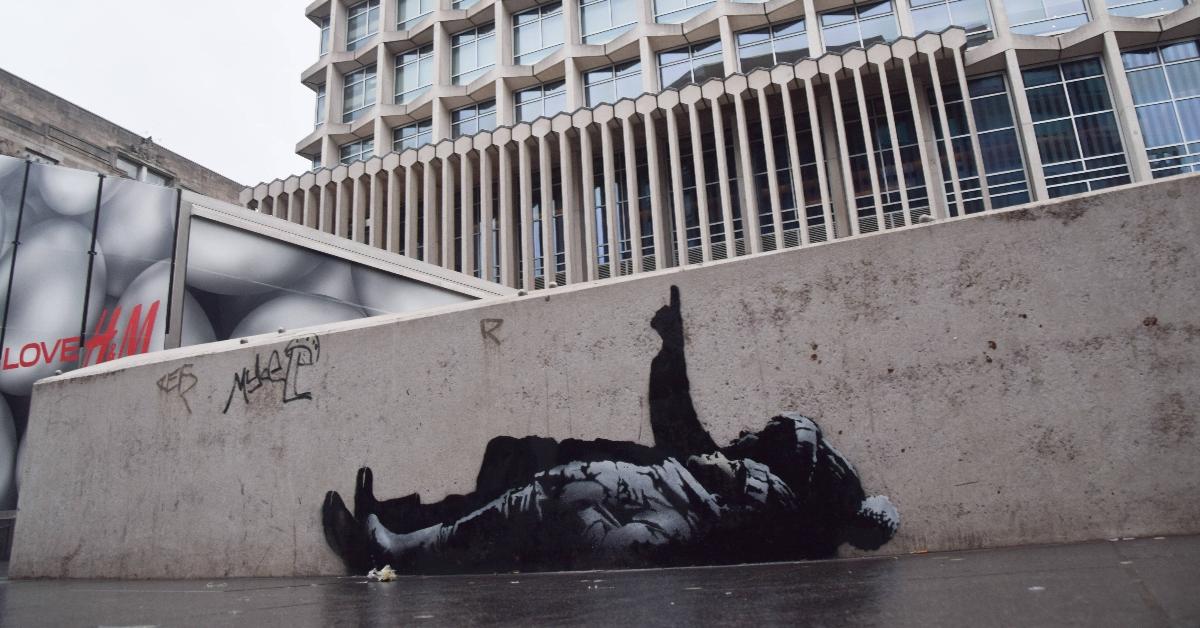 A suspected Banksy work